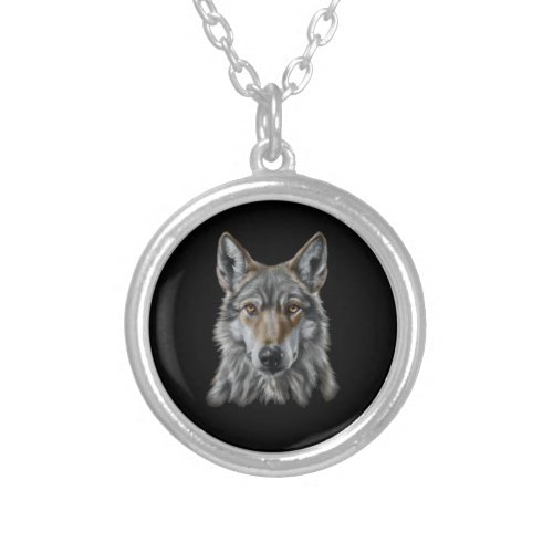 Wolf Silver Plated Necklace