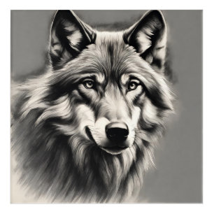 Wolf Sketch Acrylic Print
