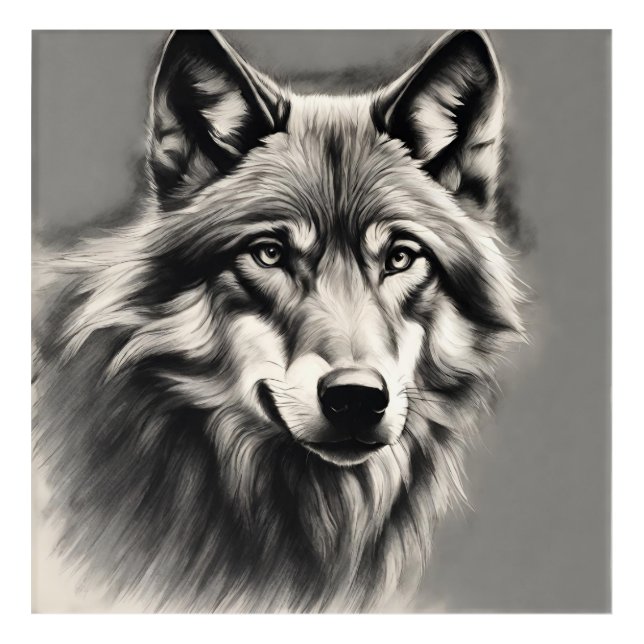 Wolf Sketch Acrylic Print (Front)