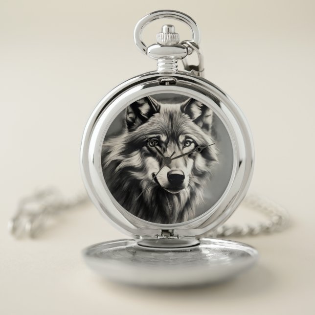 Wolf Sketch Pocket Watch (Inside)