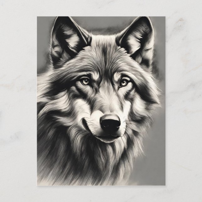 Wolf Sketch Postcard (Front)