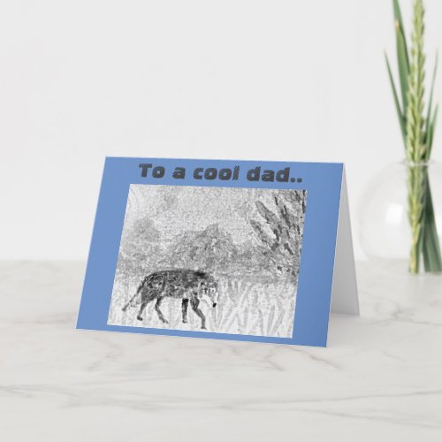 Wolf Sketch Wild Animal Art for Dad Card