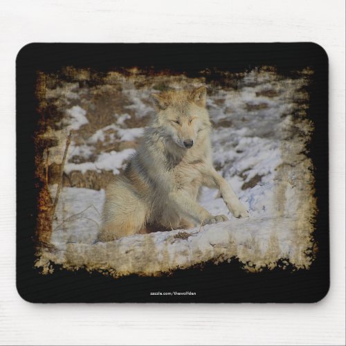 Wolf  Snow Wolf_Lover Wild Animal Alpha Male Mouse Pad