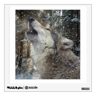 Wolf Song - Pastel Wall Sticker