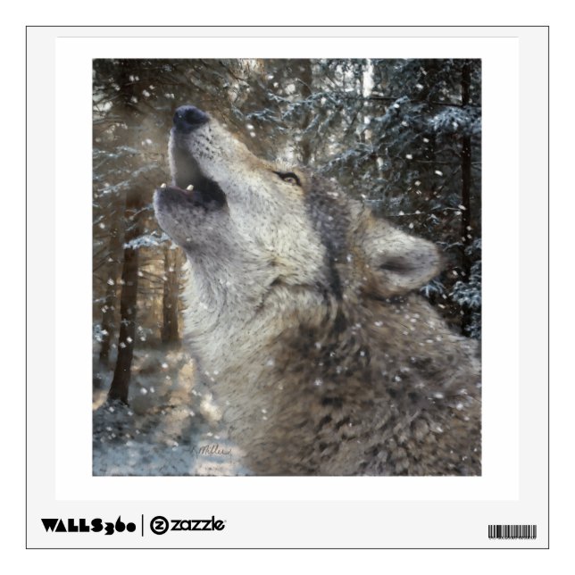 Wolf Song - Pastel Wall Sticker (Front)