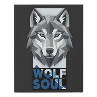 Wolf soul faux canvas print
