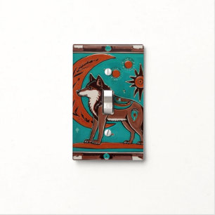 Wolf Southwestern Native American Southwest Light Switch Cover