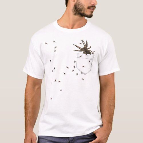Wolf spider and brood In Your Pocket T_Shirt