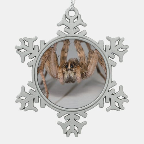 Wolf Spider Snowflake Pewter Christmas Ornament