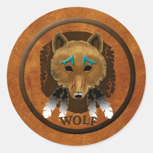 Wolf Spirit Classic Round Sticker