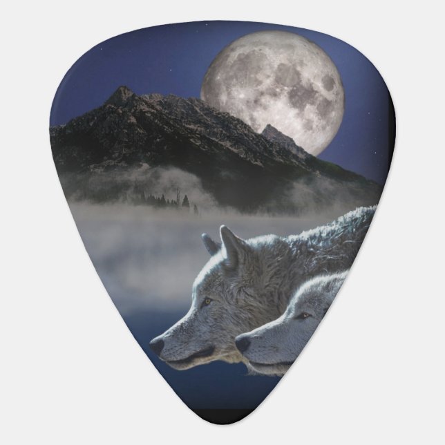 Wolf Spirit Guitar Pick (Front)