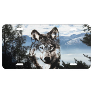 Wolf spirit license plate