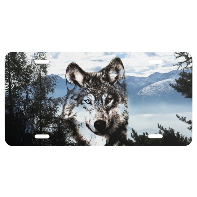 Wolf spirit license plate (Front)