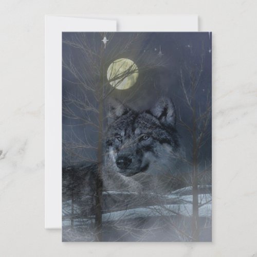 Wolf Spirit Moon Night Invitation