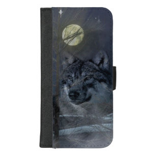 Wolf Spirit Moon Night iPhone 8/7 Plus Wallet Case