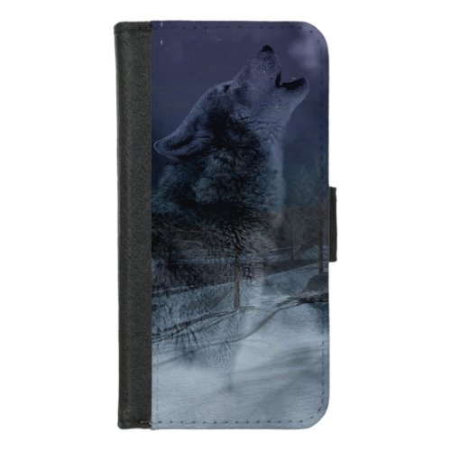 Wolf Spirit Moon Night iPhone 87 Wallet Case