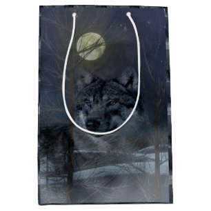 Wolf Spirit Moon Night Medium Gift Bag