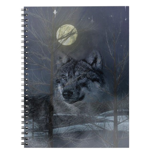 Wolf Spirit Moon Night Notebook (Front)