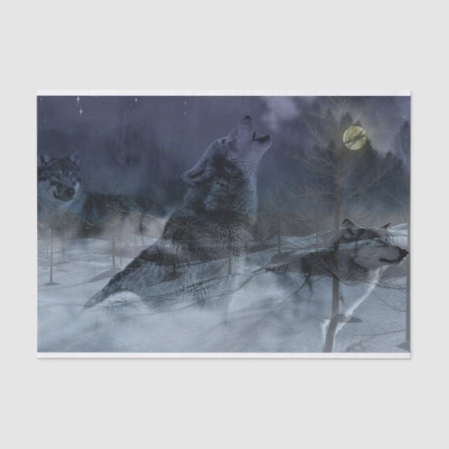 Wolf Spirit Moon Night Tissue Paper (Front)