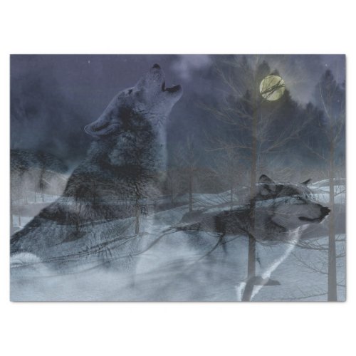 Wolf Spirit Moon Night Tissue Paper