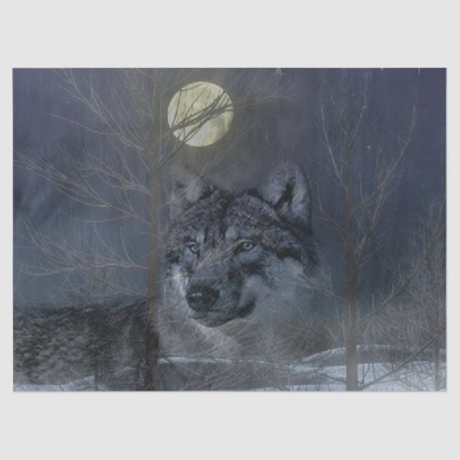 Wolf Spirit Moon Night Tissue Paper (Front)