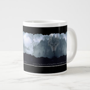 Wolf Spirit & Mountain Jumbo Soup & Coffee Mug