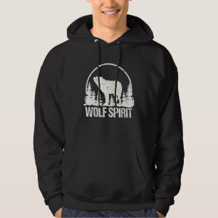 Wolf Spirit Vintage Howling Wolves Forest Outdoor Hoodie