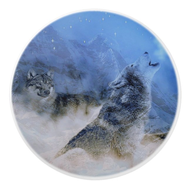 Wolf Spirits Ceramic Knob (Front)