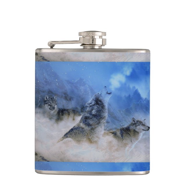 Wolf Spirits Flask (Front)
