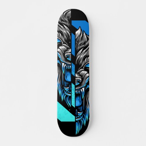 Wolf Split Head Skateboard