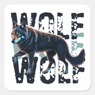 WOLF SQUARE STICKER