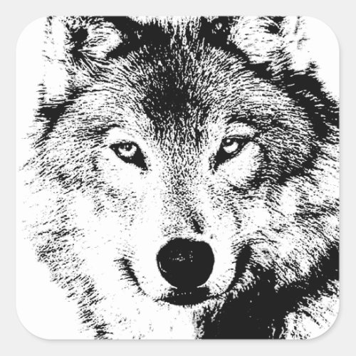 Wolf Square Sticker