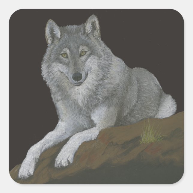 Wolf Square Sticker (Front)