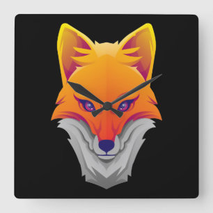 Wolf Square Wall Clock