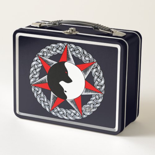 Wolf Star Celtic Shield Metal Lunch Box