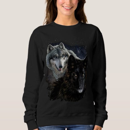 Wolf Star Wolves Wild Moon Stars Loyal Gray Wolf Sweatshirt