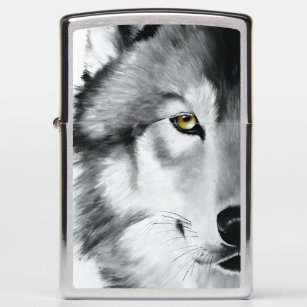 Wolf Design Star Petrol Lighter In Gift Tin 