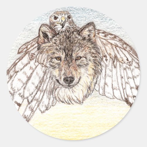 Wolf Stickers Round