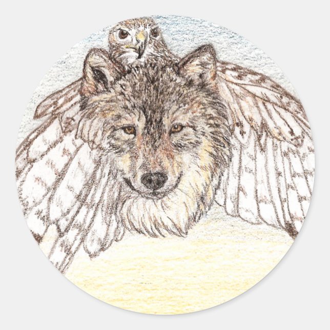 Wolf Stickers Round (Front)