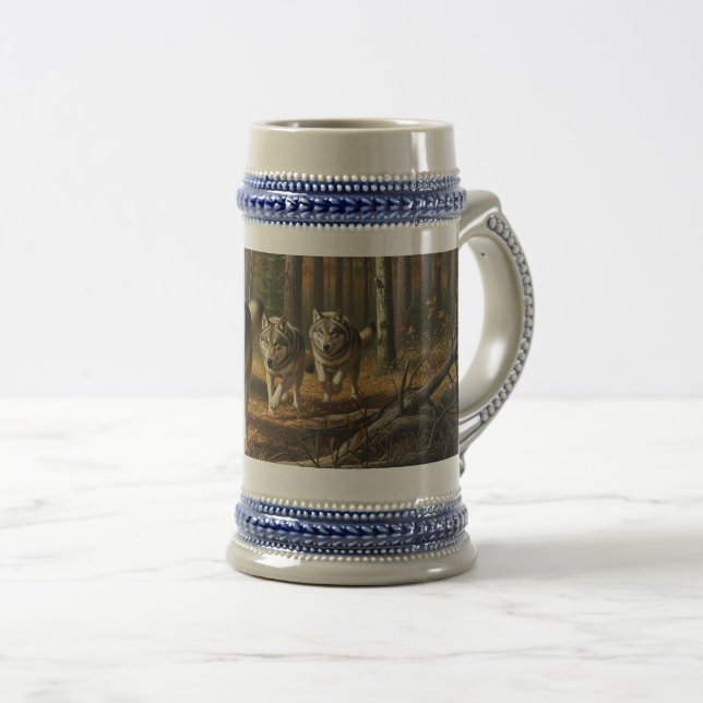 Wolf Stien style 1 Beer Stein (Front Right)