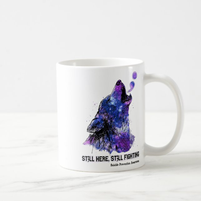 Wolf Still Here Still Fighting Suicide Prevention  Coffee Mug (Right)