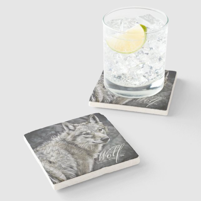 Wolf [Stone Coaster] Stone Coaster (Side)