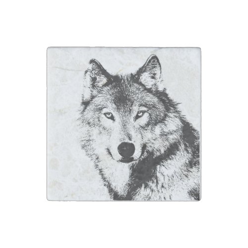 Wolf Stone Magnet