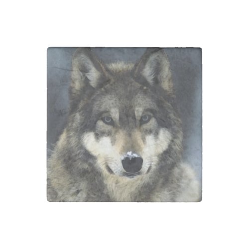 Wolf Stone Magnet
