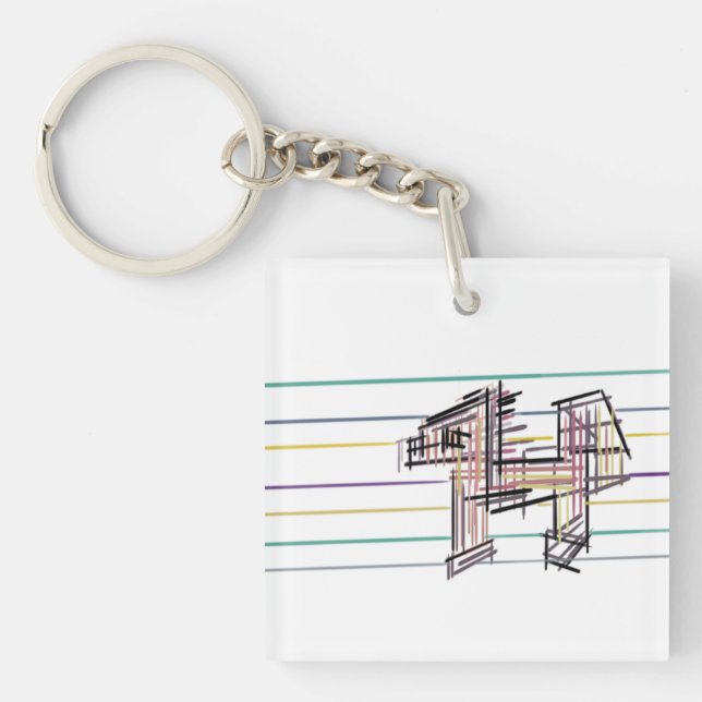 Wolf summer joy  keychain (Front)