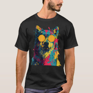 Wolf Sunglasses Animal Wildlife Colorful Wolf T-Shirt