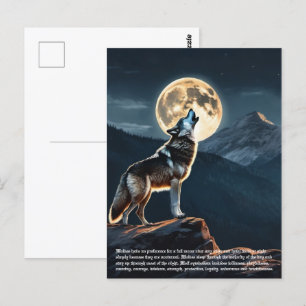 Wolf Symbolism Postcard