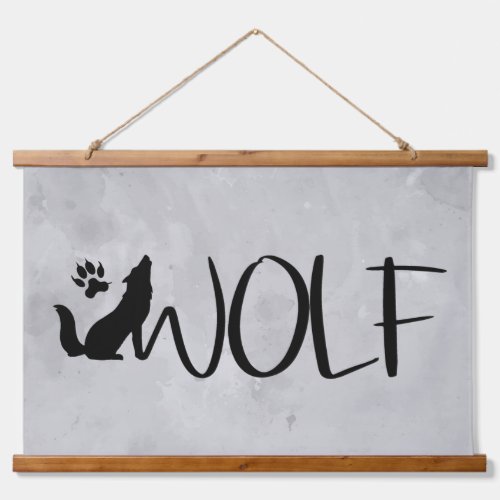 Wolf Text Graphic Art Animal Nature Hanging Tapestry