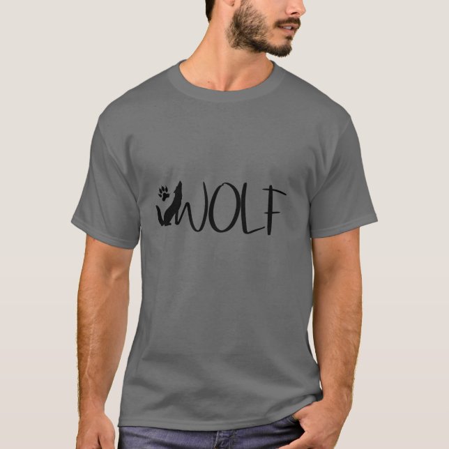 Wolf Text Graphic Logo  T-Shirt (Front)