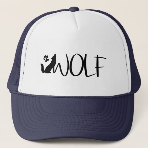 Wolf Text Graphic Logo Trucker Hat